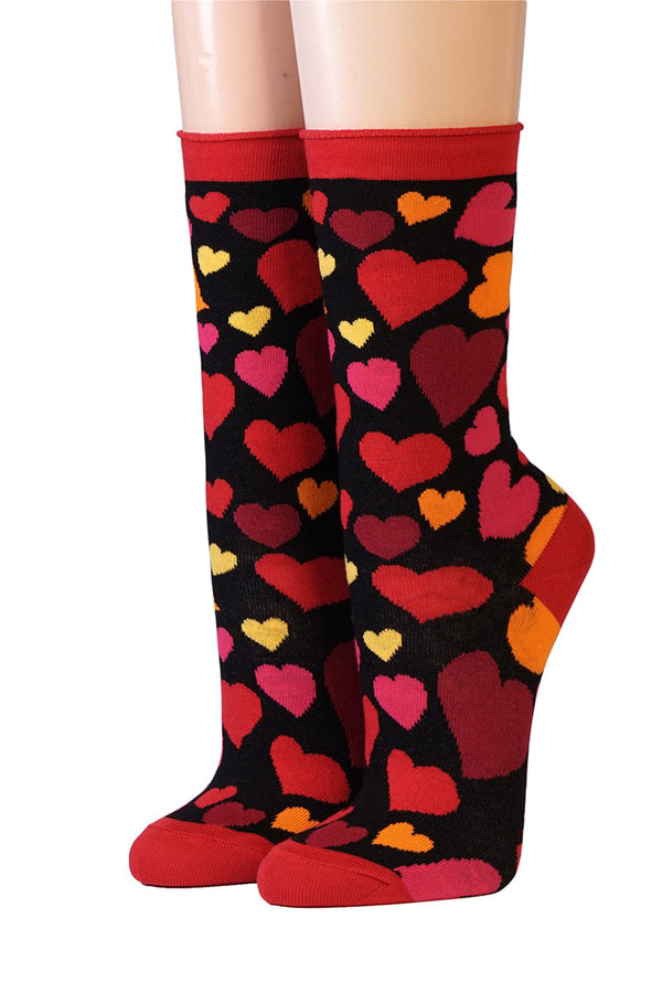 Crönert Socken mit roten Herzen