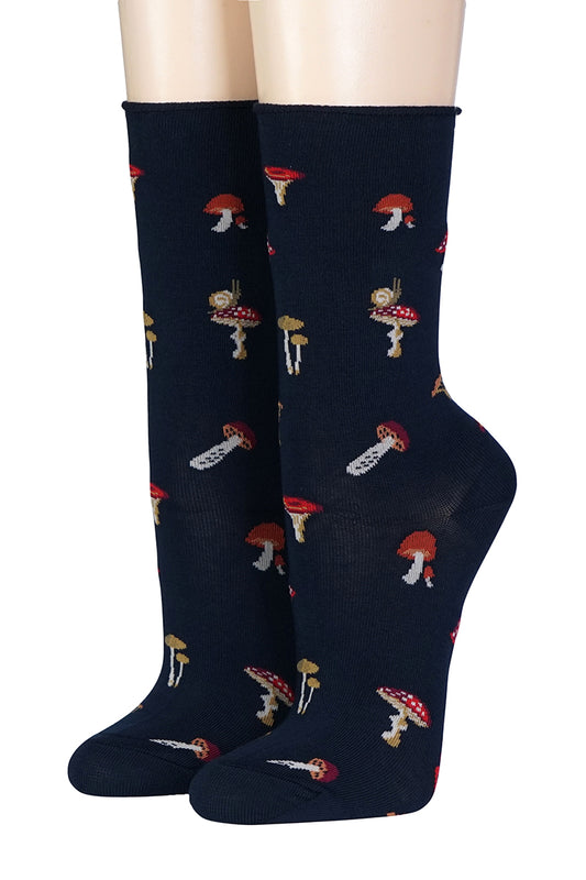 Crönert blaue Socken mit Giftpilzen