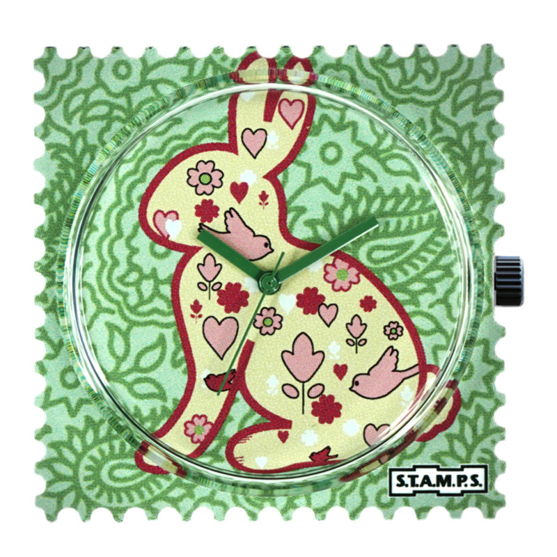 STAMPS Uhr Zifferblatt abstrakter Hase