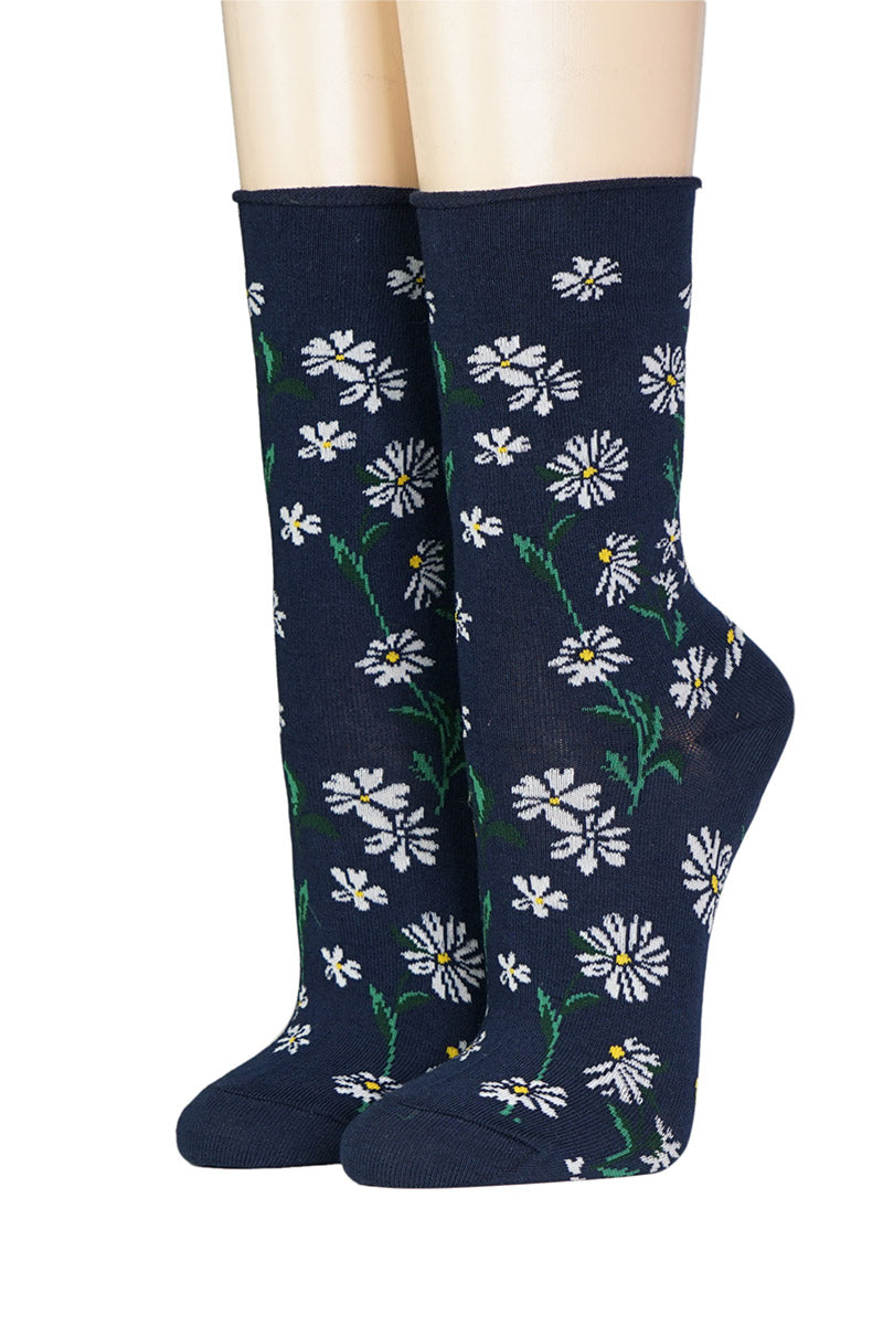 Crönert Socken mit Rollrand Margeriten