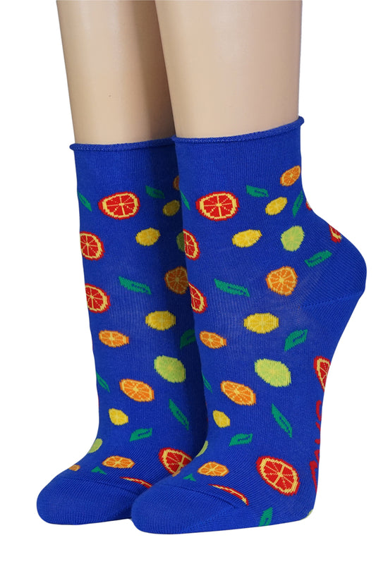 Crönert Kurzsocken Früchte auf blau